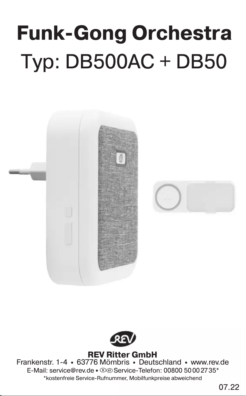 Page n°1 - Manuel utilisateur REV DB500AC