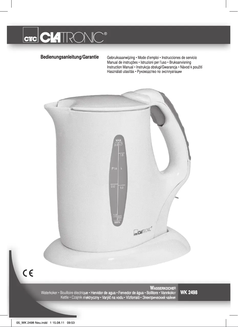 Image de la première page du manuel de l'appareil WK 2498