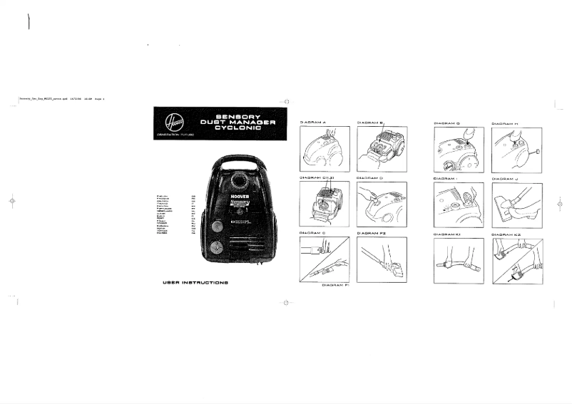 Page 1 de la notice Manuel utilisateur Hoover Sensory TRTC5228021