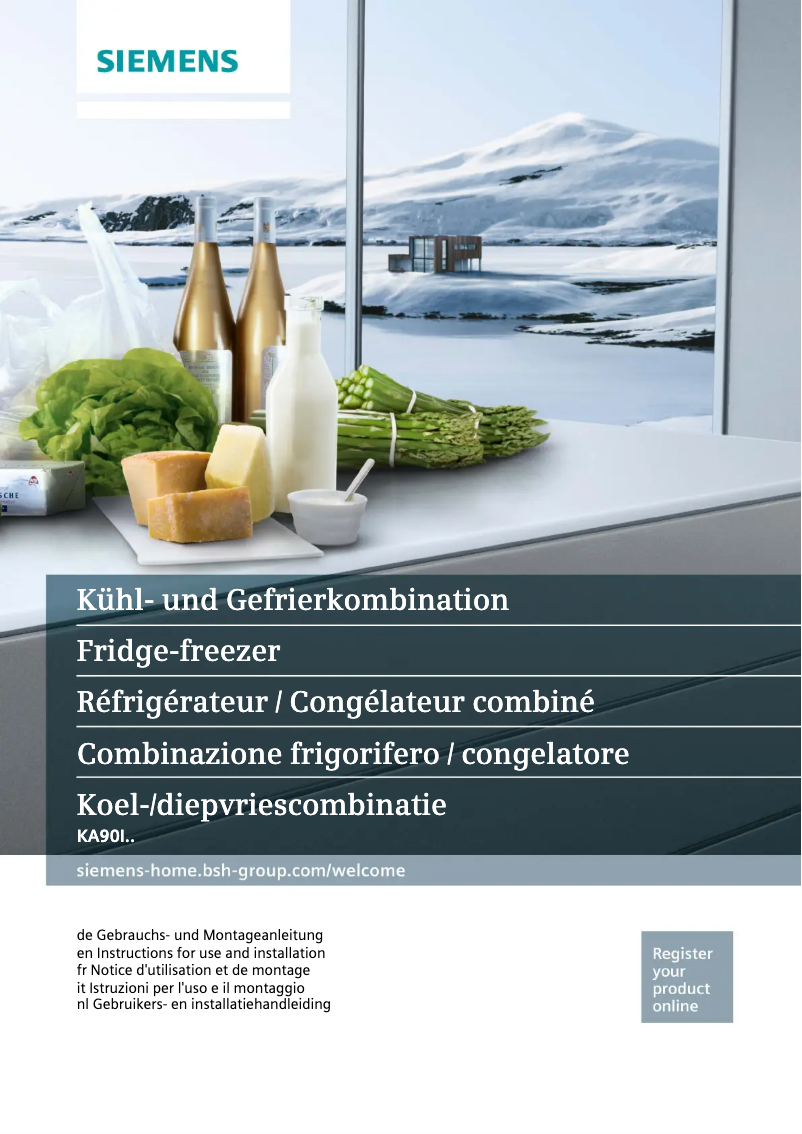 Page n°1 - Guide d'installation Siemens KA90IVI20G