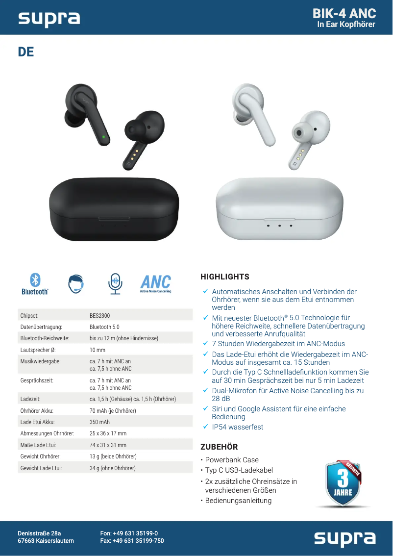 Page 1 de la notice Manuel utilisateur Maginon BIK-4ANC