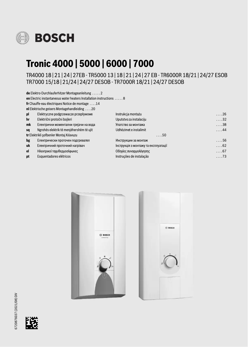 Page 1 de la notice Manuel utilisateur Bosch TR7000R