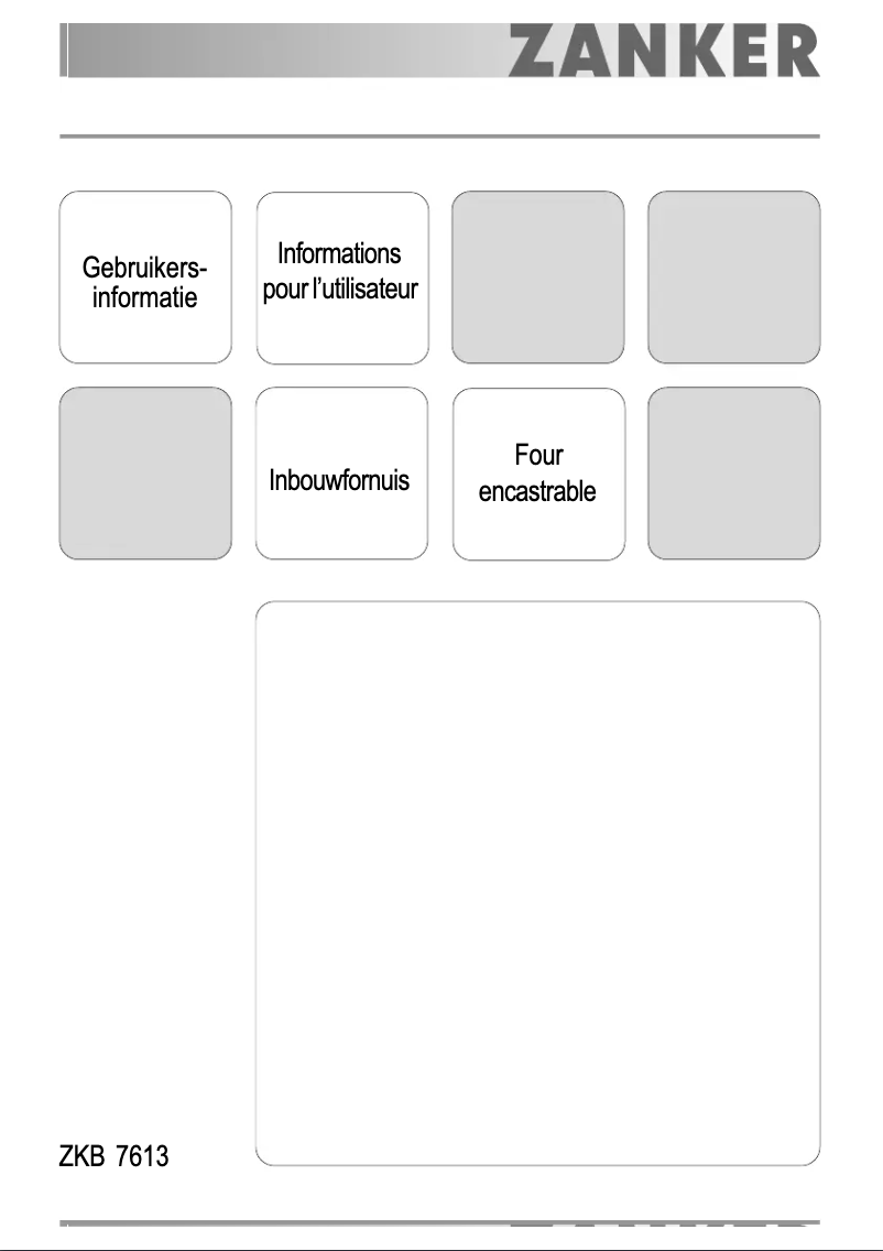 Page 1 de la notice Manuel utilisateur Zanker ZKB 7613