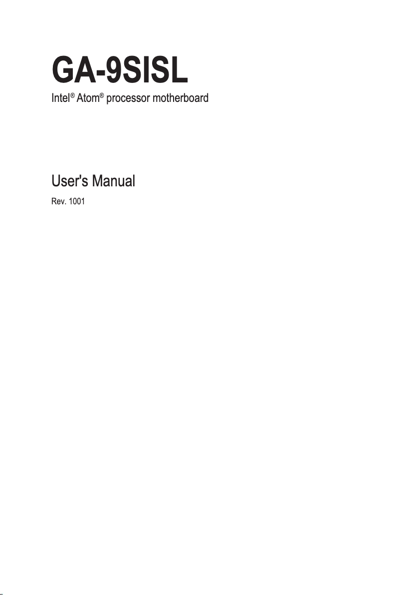 Image de la première page du manuel de l'appareil GA-9SISL