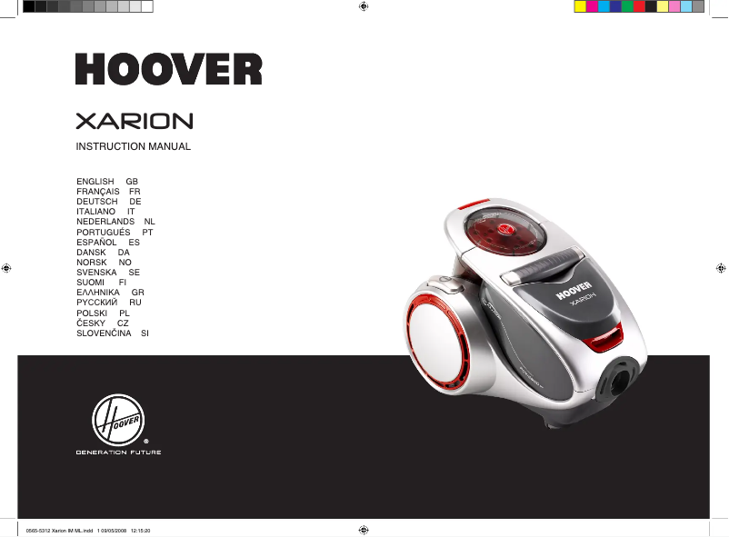 Página 1 del manual Manual de usuario Hoover Xarion TAV 1620