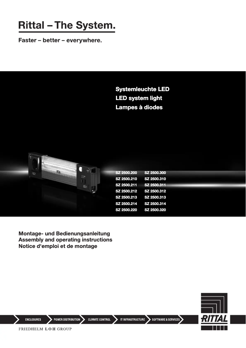 Page 1 de la notice Manuel utilisateur Rittal SZ 2500.313