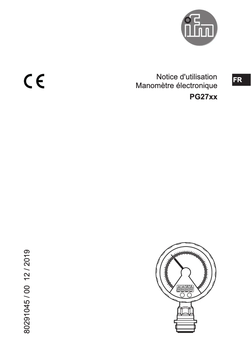 Page 1 de la notice Manuel utilisateur IFM PG2796