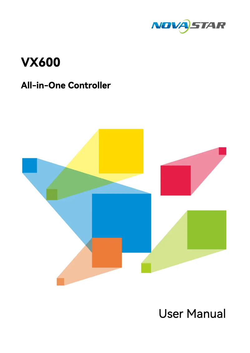 Page n°1 - Manuel utilisateur NovaStar VX600