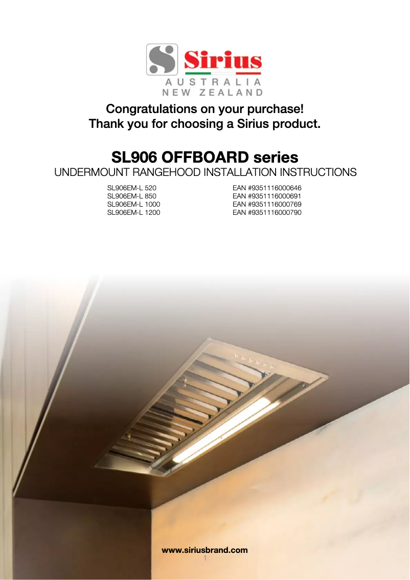 Page 1 de la notice Manuel utilisateur Sirius SL906EM-L 850