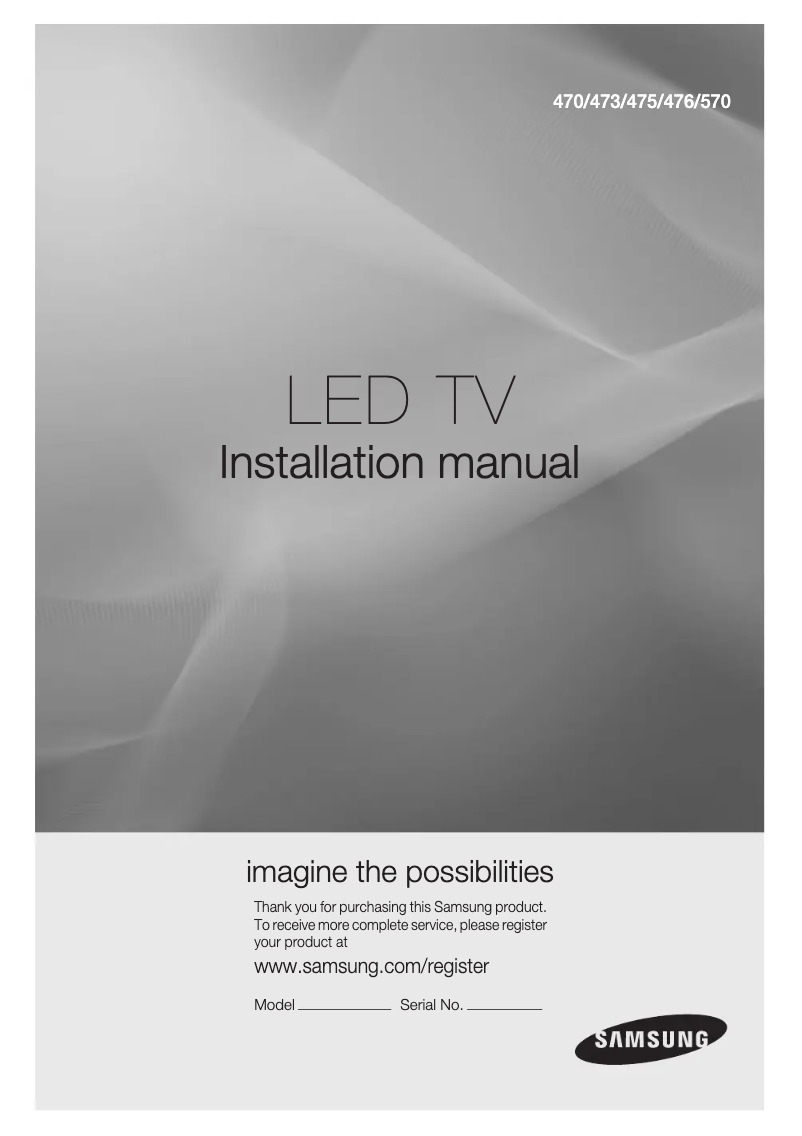 Page n°1 - Manuel utilisateur Samsung HG22EA470UW