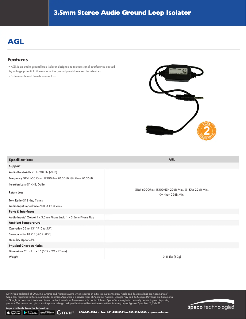 Image de la première page du manuel de l'appareil AGL