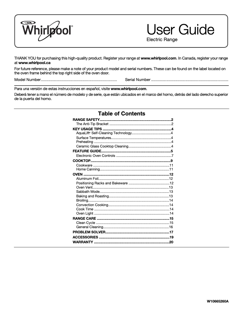 Image de la première page du manuel de l'appareil WEE730H0DW