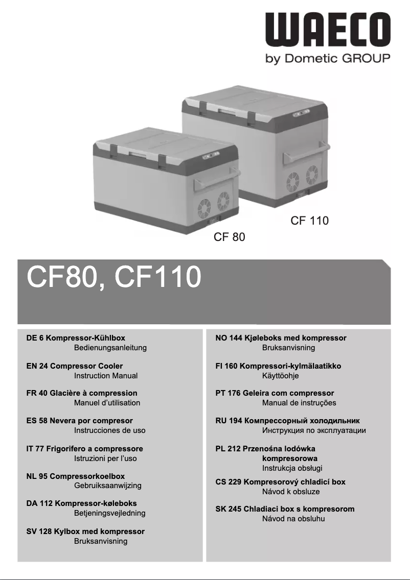 Página 1 del manual Manual de usuario Waeco CF110
