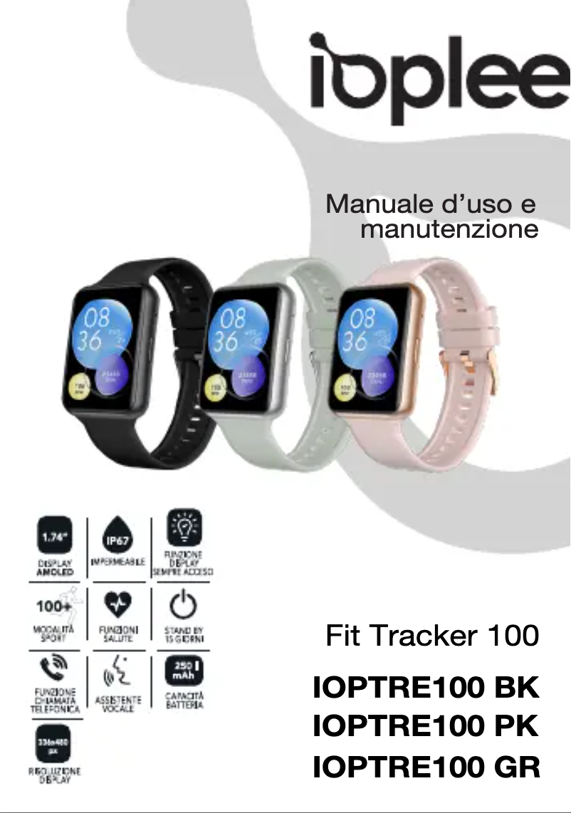 Page 1 de la notice Manuel utilisateur IOPLEE Fit Tracker 100
