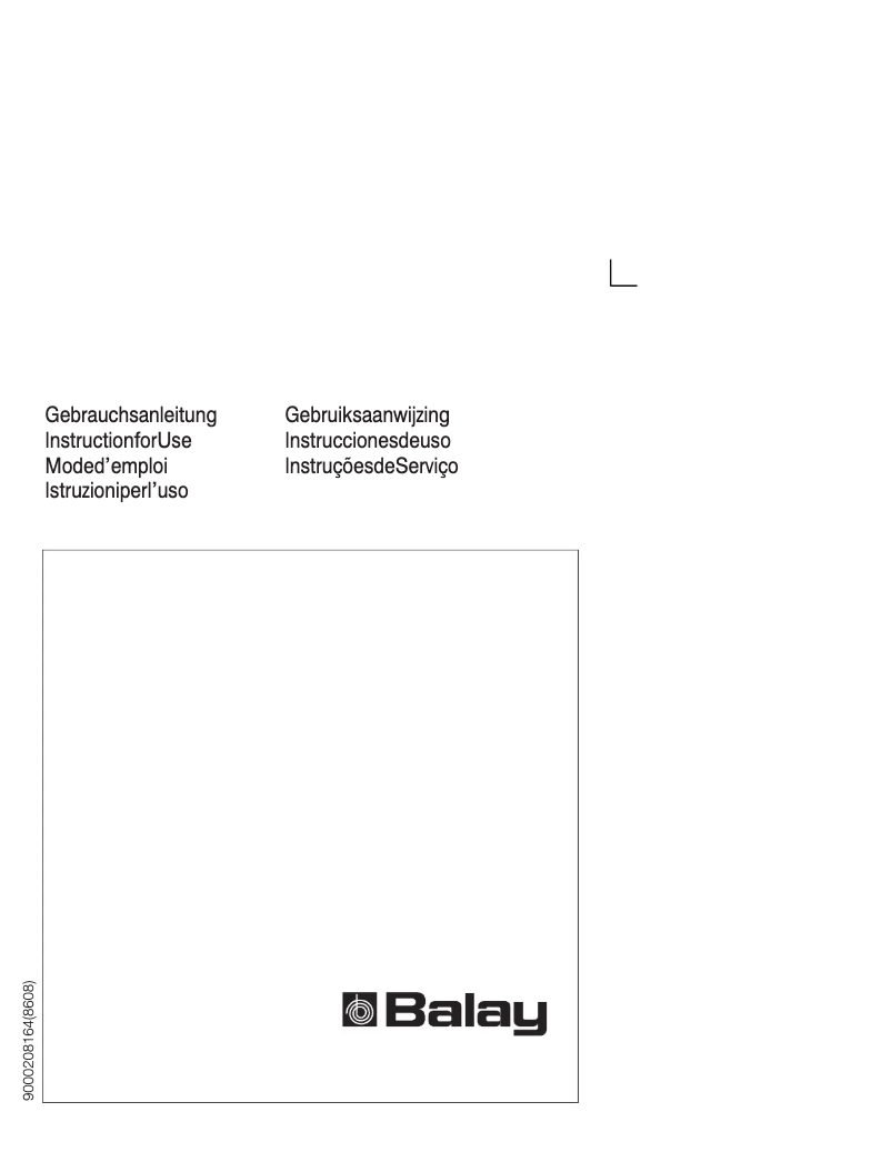 Page n°1 - Manuel utilisateur Balay 3KUB3252