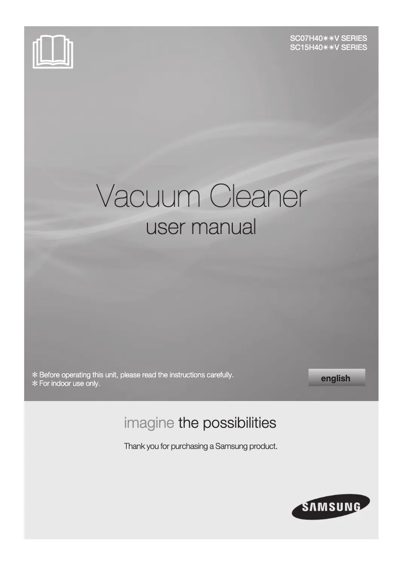 Page 1 de la notice Manuel utilisateur Samsung SC07H40F1V