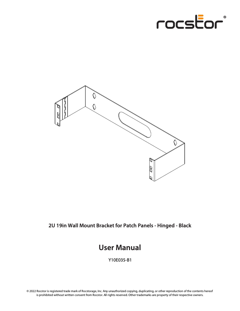 Page 1 de la notice Manuel utilisateur Rocstor Y10E036-B1