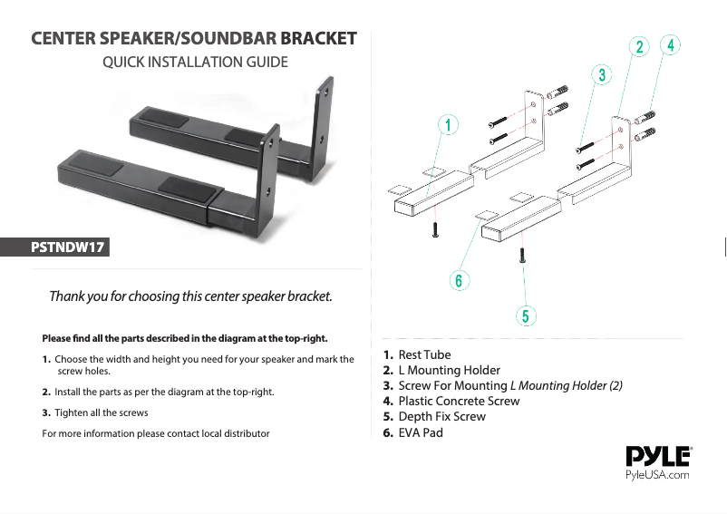 Page n°1 - Manuel utilisateur Pyle PSTNDW17