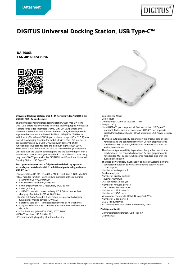 Image de la première page du manuel de l'appareil DA-70863