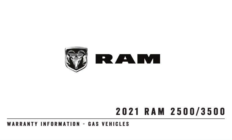 Page 1 de la notice Informations de garantie RAM 2500 (2021)