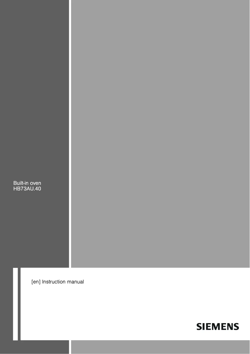 Page 1 de la notice Manuel d'utilisation et d'entretien Siemens HB73AU540