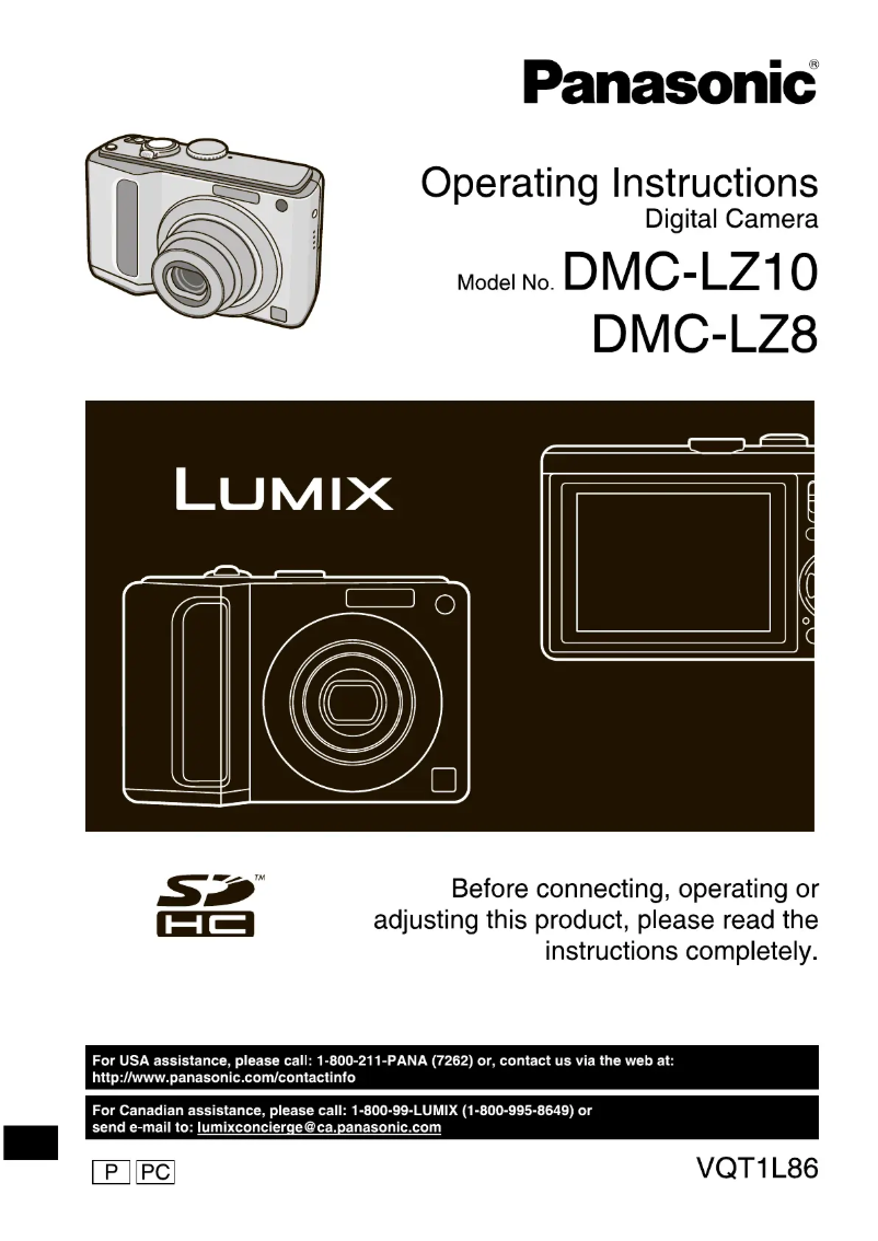 Page 1 de la notice Manuel utilisateur Panasonic Lumix DMC-LZ10