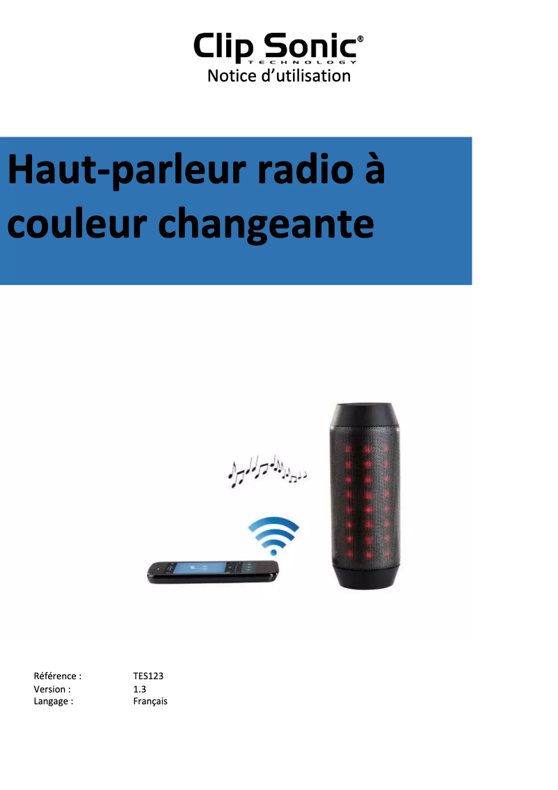 Image de la première page du manuel de l'appareil TES123