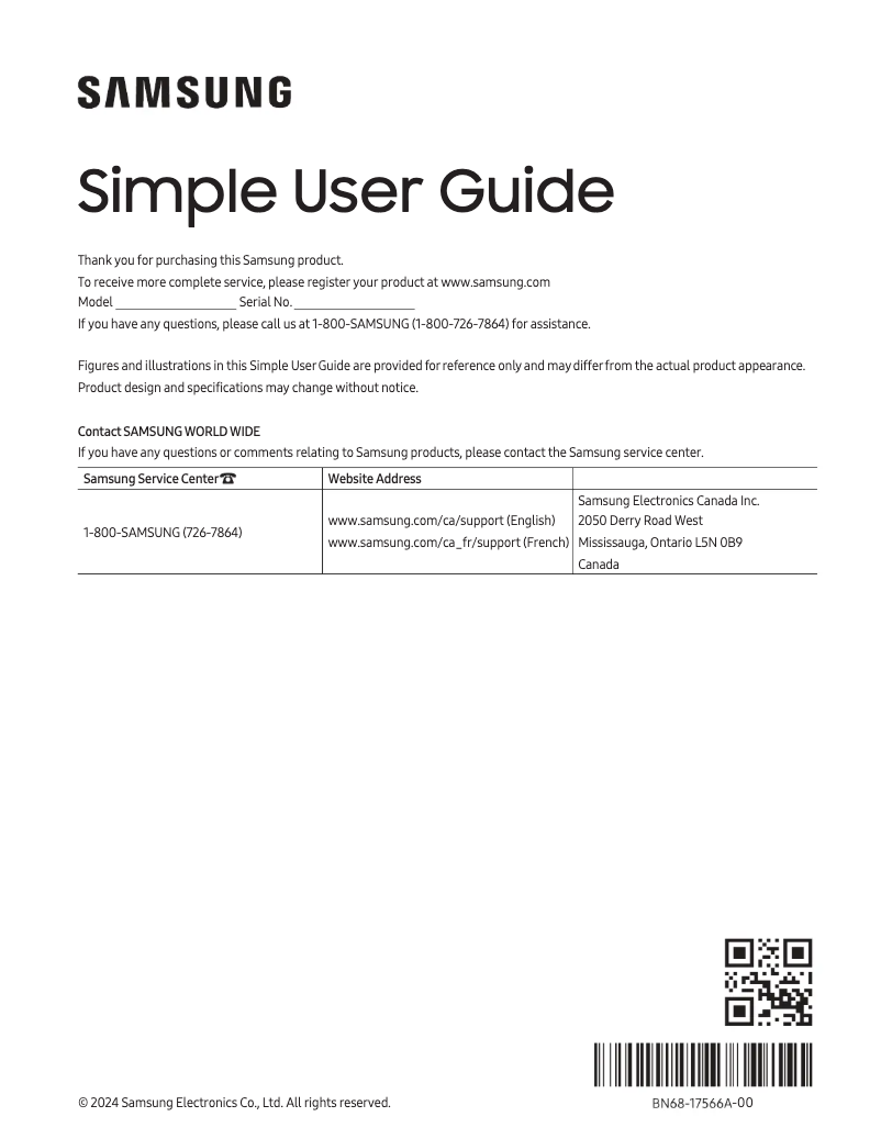 Page 1 de la notice Manuel utilisateur Samsung QN65QN85D