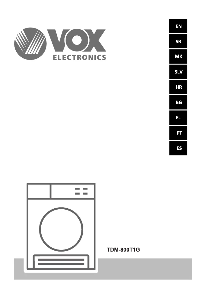 Page 1 de la notice Manuel utilisateur VOX TDM-800T1G