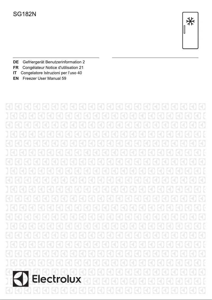 Page 1 de la notice Manuel utilisateur Electrolux SG182N