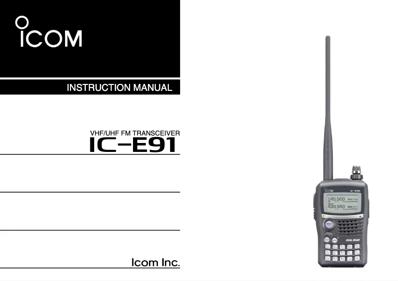 Page n°1 - Manuel utilisateur ICOM IC-E91