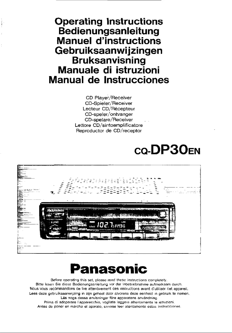 Página 1 del manual Manual de usuario Panasonic CQ-DP30E