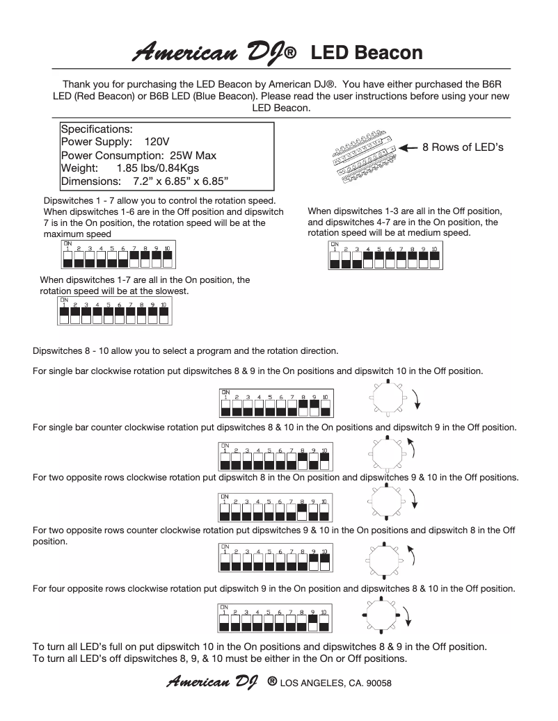 Página 1 del manual Manual de usuario American DJ LED Beacon