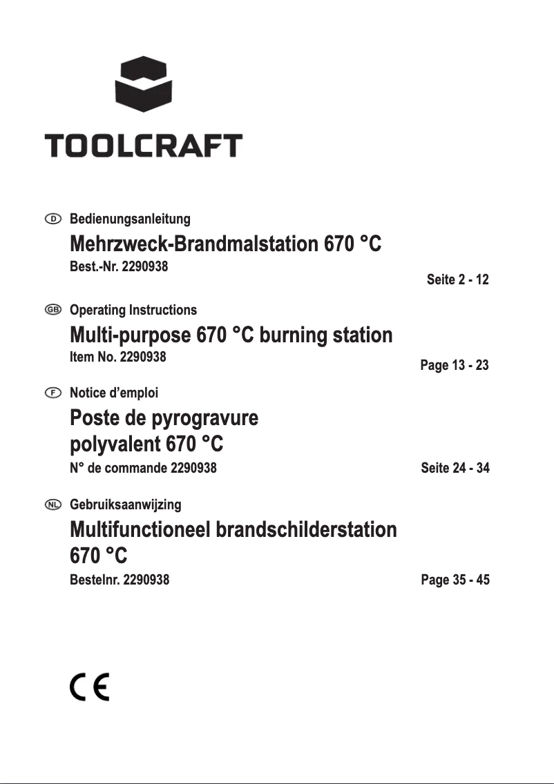 Page 1 de la notice Manuel utilisateur Toolcraft TO-6872814