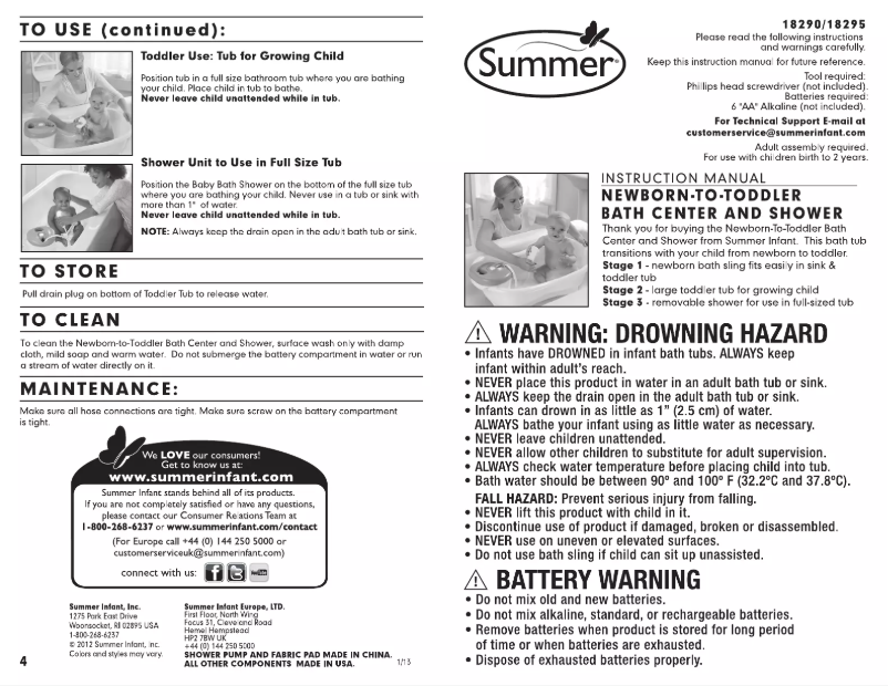 Page 1 de la notice Manuel utilisateur Summer Infant 18290