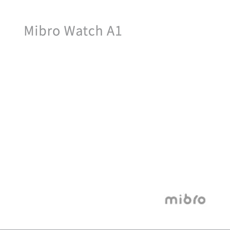 Image de la première page du manuel de l'appareil Watch A1