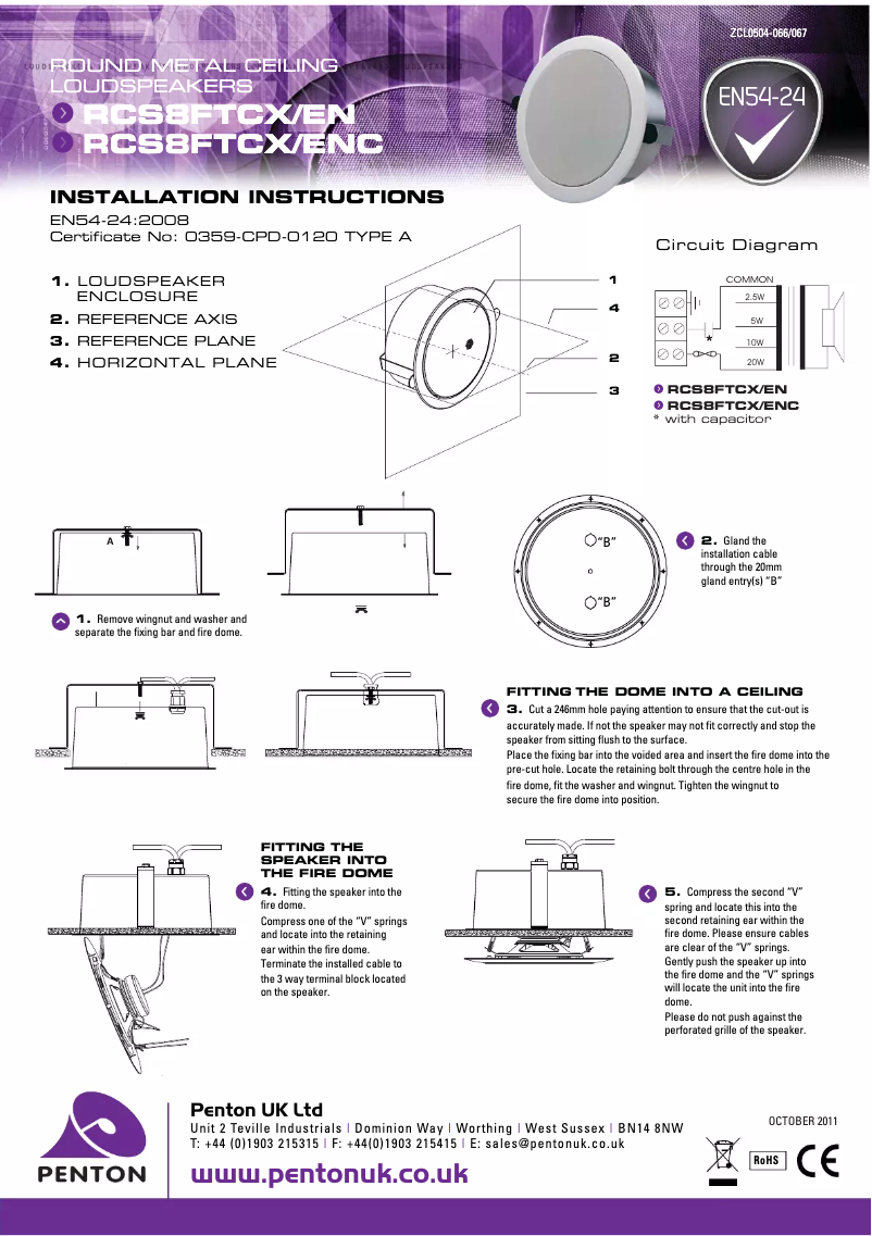 Image de la première page du manuel de l'appareil RCS8FTCX/ENC
