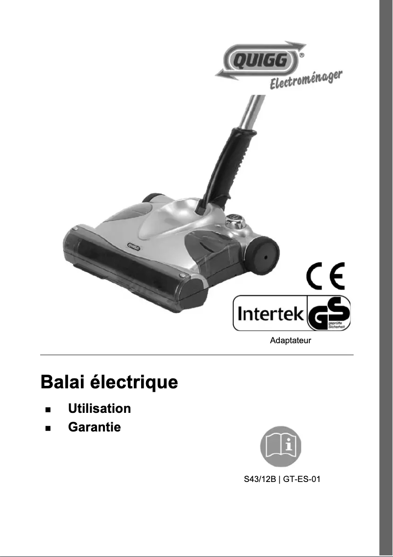 Page n°1 - Manuel utilisateur Quigg GT-ES-01