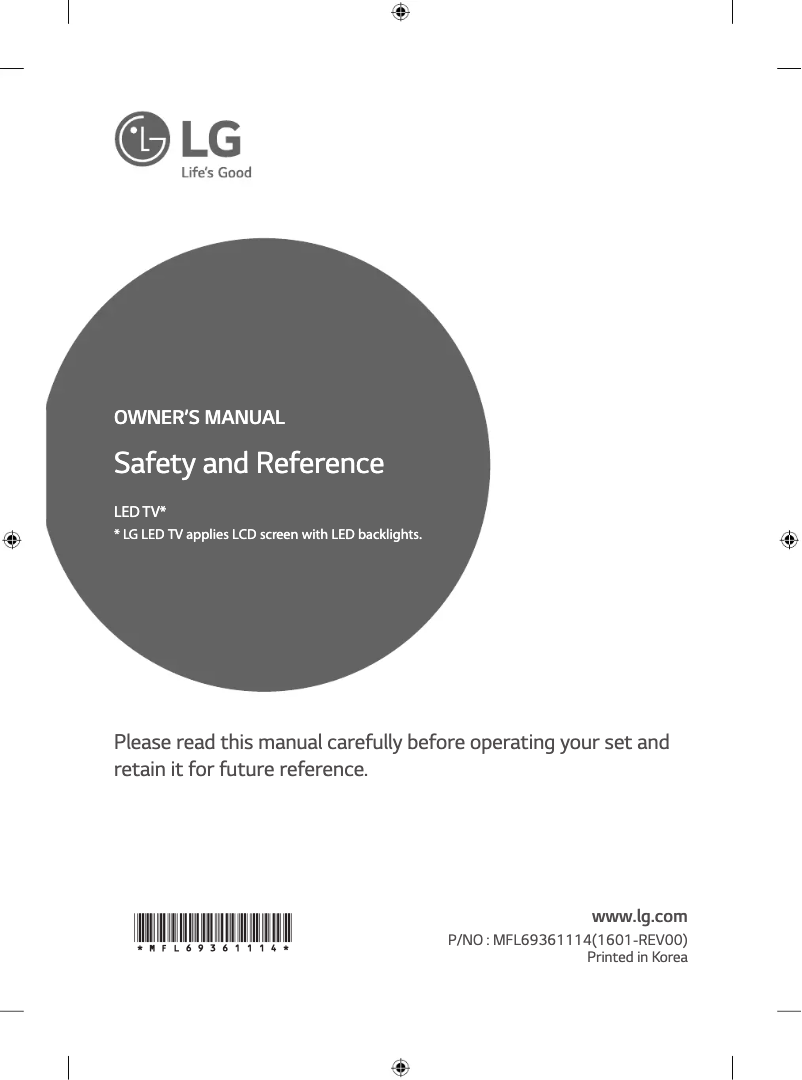 Page n°1 - Manuel utilisateur LG 55UH62