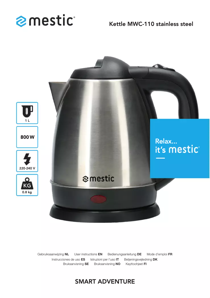 Page 1 de la notice Manuel utilisateur Mestic MWC-110