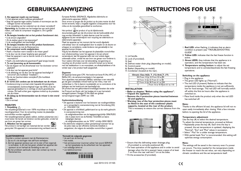 Page 1 of the manual User Manual Whirlpool AFG 6352 E-AP