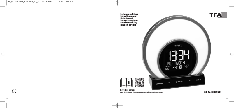 Page 1 de la notice Manuel utilisateur TFA Soluna 60.2026.01