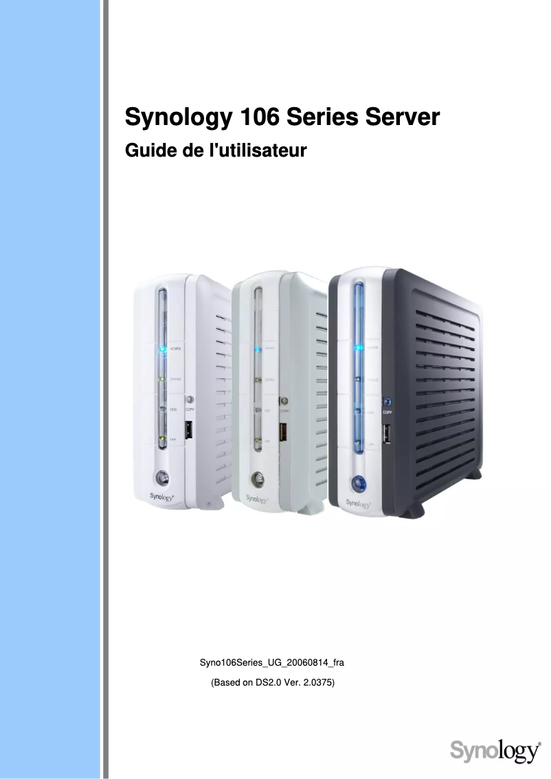 Page 1 de la notice Manuel utilisateur Synology DiskStation DS-106
