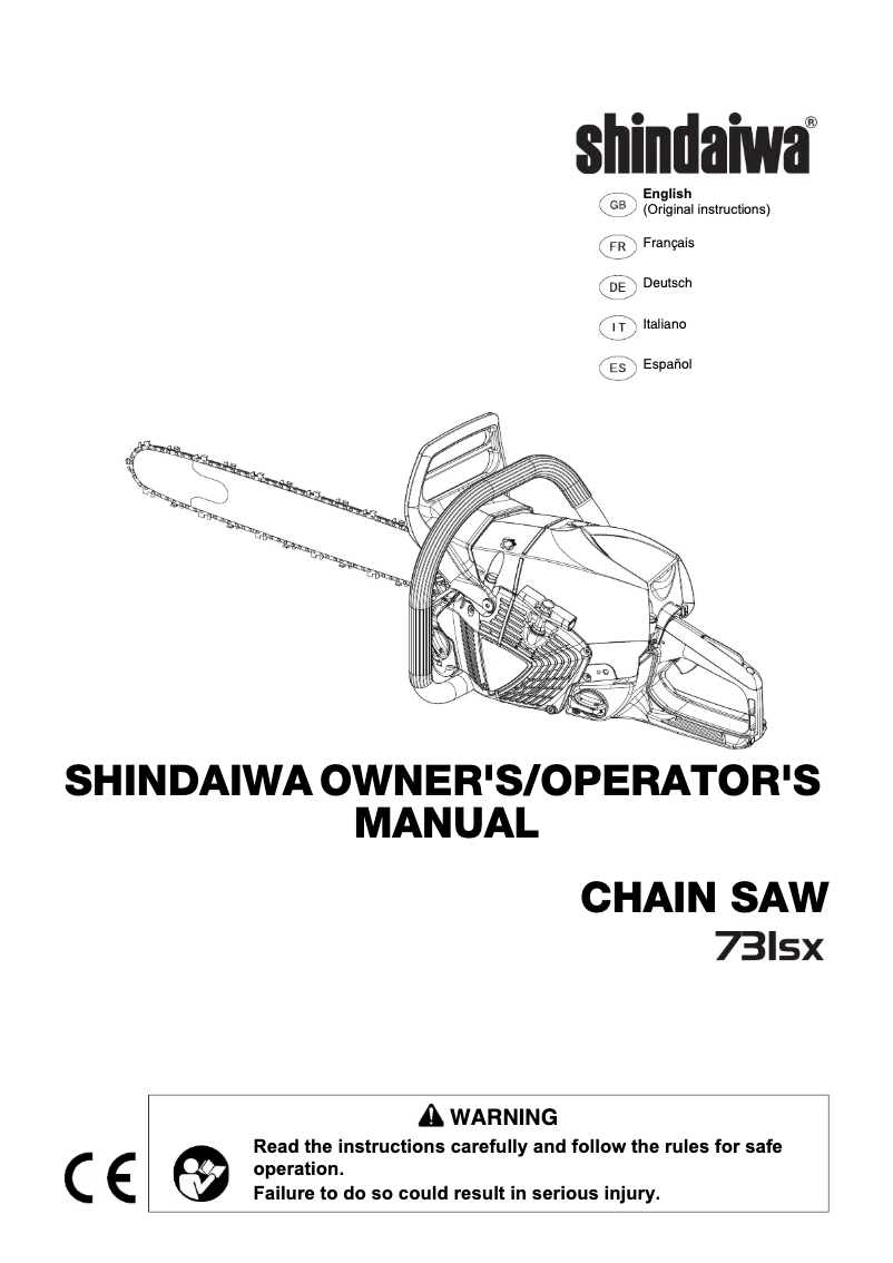 Page 1 de la notice Manuel utilisateur Shindaiwa 731SX