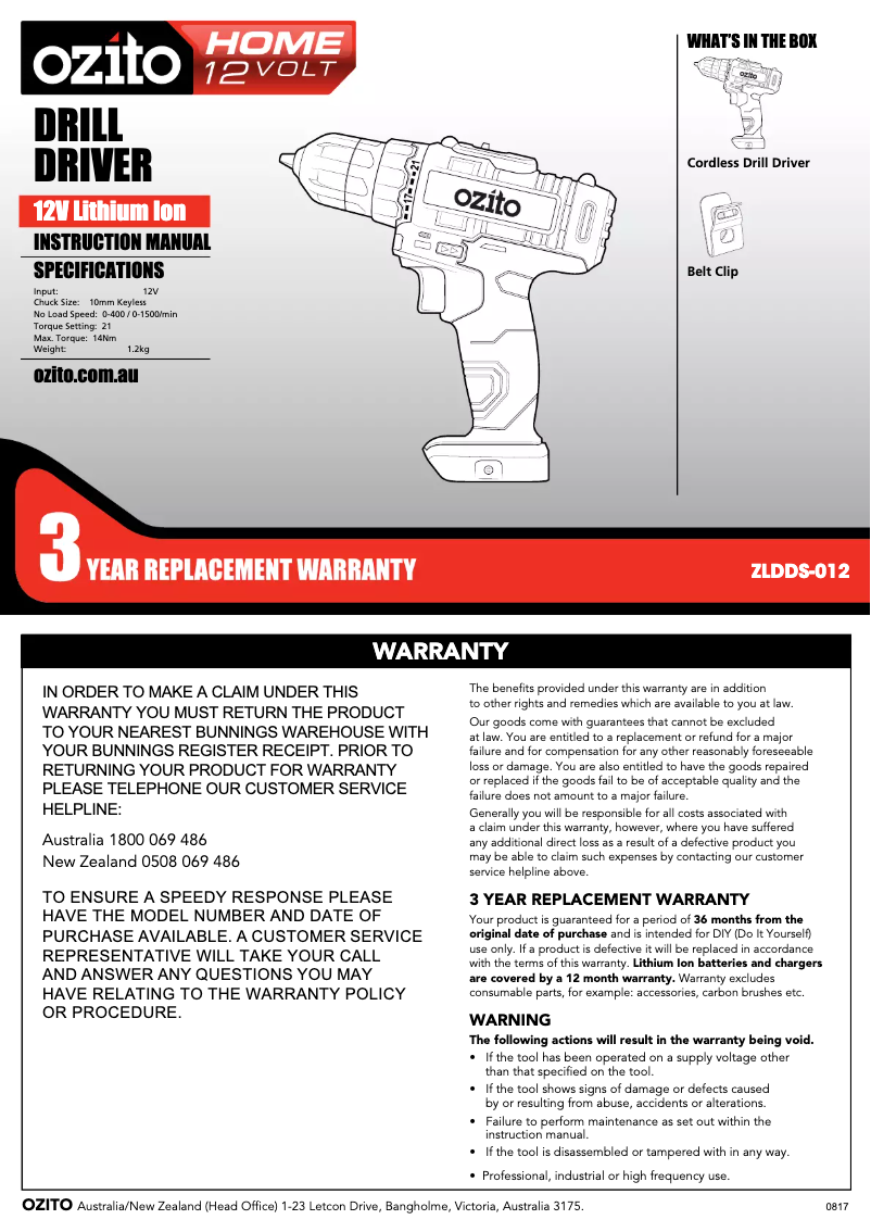 First page image of the manual for ZLDDK-150