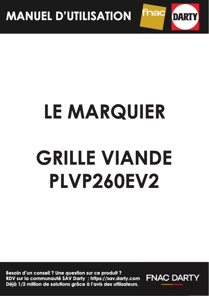Page 1 de la notice Manuel utilisateur Le Marquier PLVP260EV2