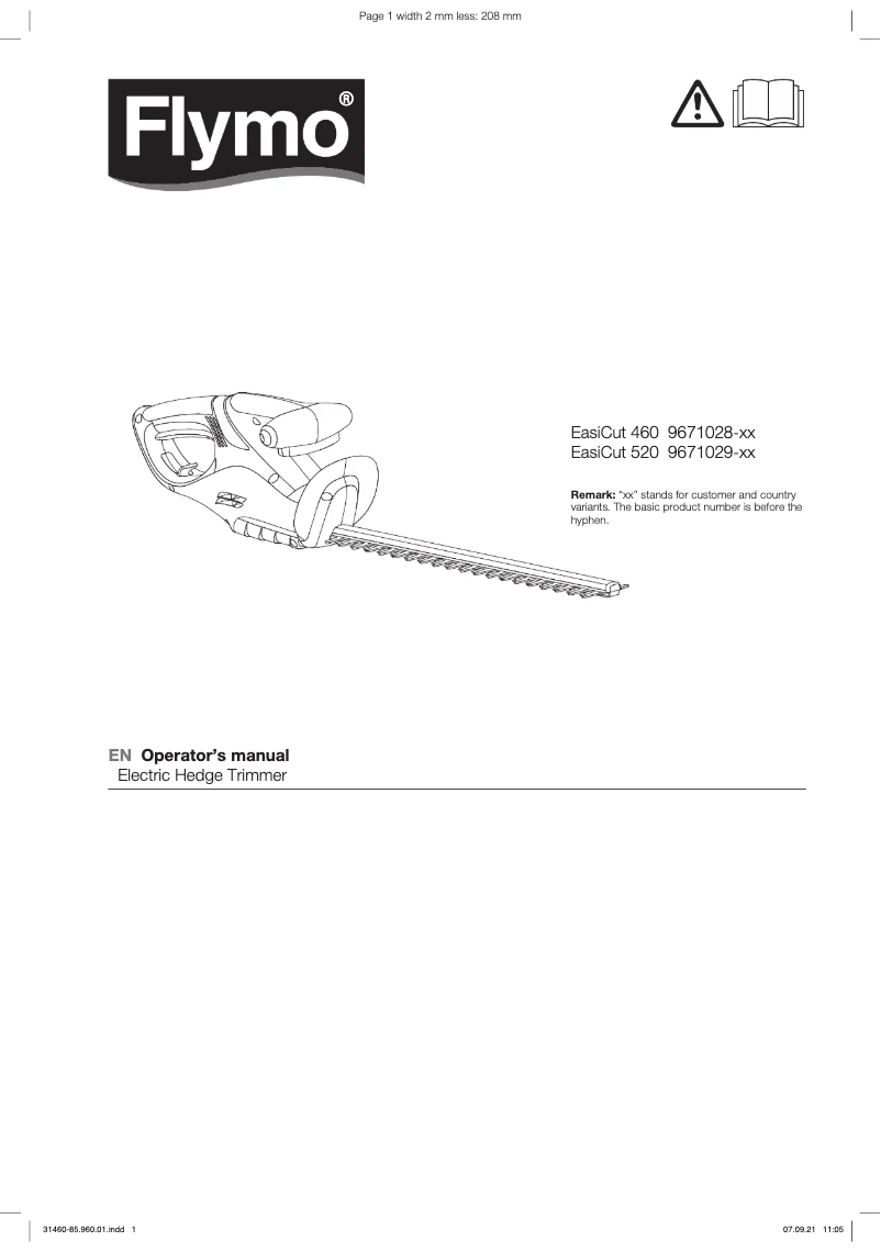 Image de la première page du manuel de l'appareil EasiCut 520