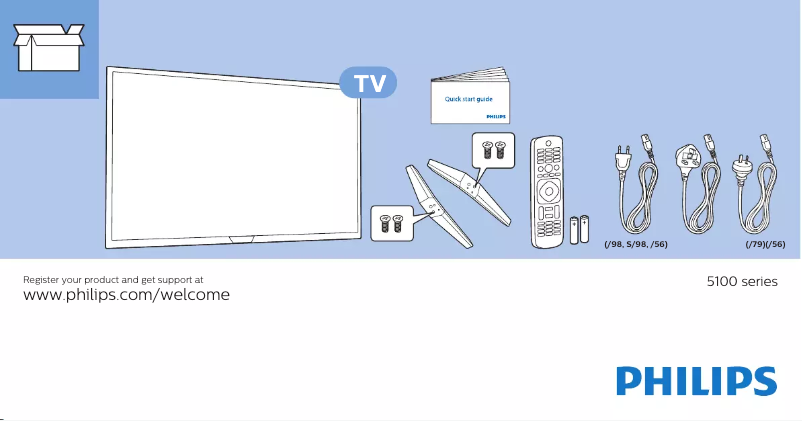 Page 1 de la notice Guide de démarrage rapide Philips 43PFT5102