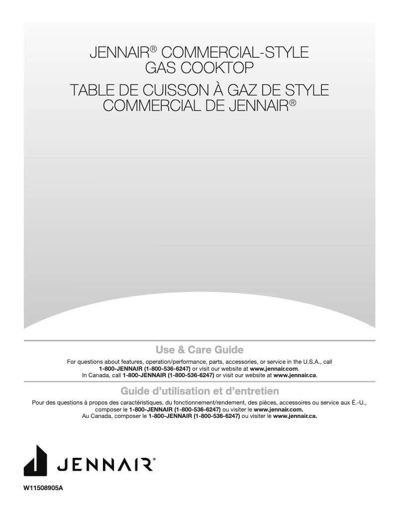 Page n°1 - Manuel utilisateur JennAir JGCP436HL