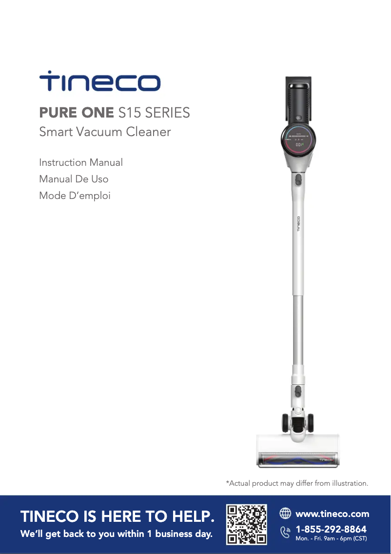 Page n°1 - Manuel utilisateur Tineco Pure One S15 Essentials